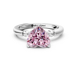 White gold Fancy Pink Heart  Solitaire Beaded Band with Four-Prong Setting_42