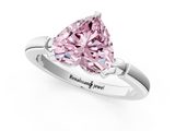 White gold Fancy Pink Heart  Solitaire Beaded Band with Four-Prong Setting_43