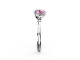 White gold Fancy Pink Heart  Solitaire Beaded Band with Four-Prong Setting_44