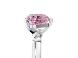 White gold Fancy Pink Heart  Solitaire Beaded Band with Four-Prong Setting_47