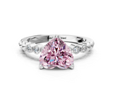 White gold Fancy Pink Heart  Solitaire Bezel Accent Diamond Engagement Ring with Beaded Band and Four-Prong Setting_43