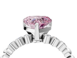 White gold Fancy Pink Heart  Solitaire Bezel Accent Diamond Engagement Ring with Beaded Band and Four-Prong Setting_46