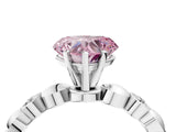 White gold Fancy Pink Heart  Solitaire Bezel-Set Diamond Ring with Beaded Band and Four-Prong Setting_36
