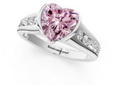 White gold Fancy Pink Heart  Solitaire Bezel-Set Diamond Ring with Channel-Set Band_38
