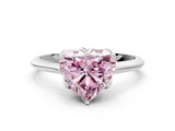White gold Fancy Pink Heart  Solitaire Cathedral Diamond Ring with Six-Prong Setting_17