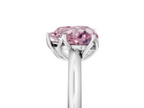 White gold Fancy Pink Heart  Solitaire Cathedral Diamond Ring with Six-Prong Setting_28
