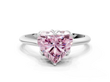 White gold Fancy Pink Heart  Solitaire Cathedral Diamond Ring with Six-Prong Setting_33