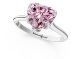 White gold Fancy Pink Heart  Solitaire Cathedral Diamond Ring with Six-Prong Setting_34