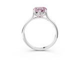 White gold Fancy Pink Heart  Solitaire Cathedral Diamond Ring with Six-Prong Setting_36