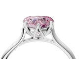 White gold Fancy Pink Heart  Solitaire Cathedral Diamond Ring with Six-Prong Setting_54