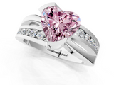 White gold Fancy Pink Heart  Solitaire Channel-Set Split Shank Ring with Tension Prong Setting_4
