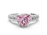 White gold Fancy Pink Heart  Solitaire Chevron Pave Diamond Engagement Ring with Six-Prong Setting_3