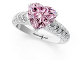 White gold Fancy Pink Heart  Solitaire Chevron Pave Diamond Engagement Ring with Six-Prong Setting_4