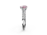 White gold Fancy Pink Heart  Solitaire Chevron Pave Diamond Engagement Ring with Six-Prong Setting_5