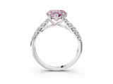 White gold Fancy Pink Heart  Solitaire Chevron Pave Diamond Engagement Ring with Six-Prong Setting_6
