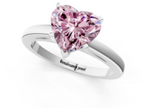White gold Fancy Pink Heart  Solitaire Diamond Engagement Ring with Four-Prong Setting on a Classic Band_4