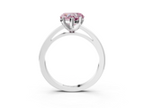 White gold Fancy Pink Heart  Solitaire Diamond Engagement Ring with Four-Prong Setting on a Classic Band_6