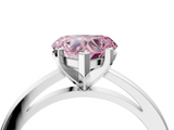 White gold Fancy Pink Heart  Solitaire Diamond Engagement Ring with Four-Prong Setting on a Classic Band_7