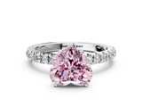 White gold Fancy Pink Heart  Solitaire Diamond Pavé Band with Four-Prong Setting_42