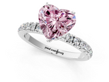 White gold Fancy Pink Heart  Solitaire Diamond Pavé Band with Four-Prong Setting_43