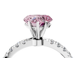 White gold Fancy Pink Heart  Solitaire Diamond Pavé Band with Four-Prong Setting_46