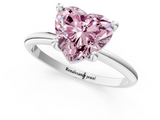 White gold Fancy Pink Heart  Solitaire Diamond Ring with 4-Prong Setting on a Classic Band_4