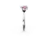 White gold Fancy Pink Heart  Solitaire Diamond Ring with 4-Prong Setting on a Classic Band_5