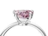 White gold Fancy Pink Heart  Solitaire Diamond Ring with 4-Prong Setting on a Classic Band_7