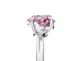 White gold Fancy Pink Heart  Solitaire Diamond Ring with 4-Prong Setting on a Classic Band_8