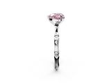 White gold Fancy Pink Heart  Solitaire Diamond Ring with Bamboo Band and Four-Prong Setting_52
