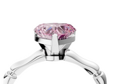 White gold Fancy Pink Heart  Solitaire Diamond Ring with Bamboo Band and Four-Prong Setting_54