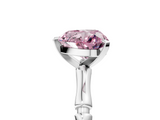 White gold Fancy Pink Heart  Solitaire Diamond Ring with Bamboo Band and Four-Prong Setting_55