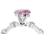 White gold Fancy Pink Heart  Solitaire Diamond Ring with Bezel Set Side Stones and Prong Setting_7