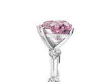 White gold Fancy Pink Heart  Solitaire Diamond Ring with Bezel Set Side Stones and Prong Setting_8