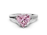 White gold Fancy Pink Heart  Solitaire Diamond Ring with Cathedral Band and Four-Prong Setting_66