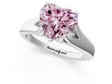 White gold Fancy Pink Heart  Solitaire Diamond Ring with Cathedral Band and Four-Prong Setting_67