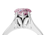 White gold Fancy Pink Heart  Solitaire Diamond Ring with Cathedral Band and Four-Prong Setting_70