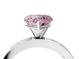 White gold Fancy Pink Heart  Solitaire Diamond Ring with Channel-Set Baguette Band and Four-Prong Setting_70