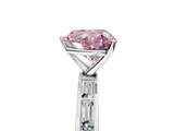 White gold Fancy Pink Heart  Solitaire Diamond Ring with Channel-Set Baguette Band and Four-Prong Setting_71