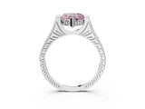White gold Fancy Pink Heart  Solitaire Diamond Ring with Channel Set Band and Bezel Prong Setting_59