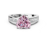 White gold Fancy Pink Heart  Solitaire Diamond Ring with Channel-Set Band and Four-Prong Setting_3