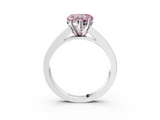White gold Fancy Pink Heart  Solitaire Diamond Ring with Channel-Set Band and Four-Prong Setting_6