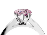 White gold Fancy Pink Heart  Solitaire Diamond Ring with Channel-Set Band and Four-Prong Setting_7