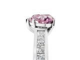 White gold Fancy Pink Heart  Solitaire Diamond Ring with Channel-Set Band and Four-Prong Setting_8