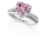 White gold Fancy Pink Heart  Solitaire Diamond Ring with Channel Set Band and Six-Prong Setting_49