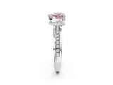 White gold Fancy Pink Heart  Solitaire Diamond Ring with Channel Set Band and Six-Prong Setting_50