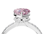 White gold Fancy Pink Heart  Solitaire Diamond Ring with Channel Set Band and Six-Prong Setting_52