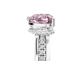 White gold Fancy Pink Heart  Solitaire Diamond Ring with Channel Set Band and Six-Prong Setting_53