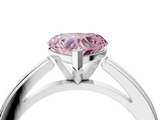 White gold Fancy Pink Heart  Solitaire Diamond Ring with Four-Prong Setting and Classic Band_7