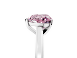 White gold Fancy Pink Heart  Solitaire Diamond Ring with Four-Prong Setting and Classic Band_8